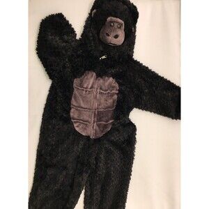 Black Plush Gorilla  Costume One-Piece Hooded Jumpsuit Complete Outfit  Size 2T